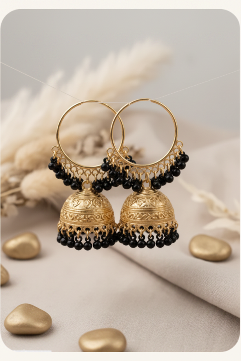 Golden Jhumka Earrings